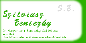 szilviusz beniczky business card